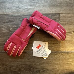 Champion 3M Thinsulate Pink Ski Gloves Waterproof Size 24T